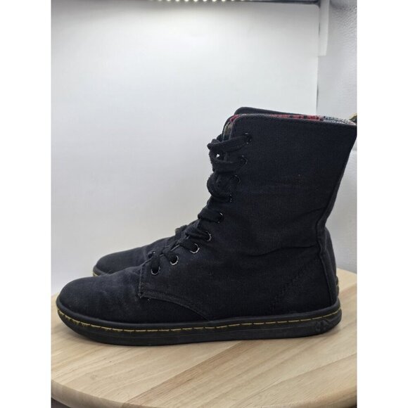 Dr Doc Martens Stratford Canvas Womens Combat Boots Size 8 Canvas black 9-Eye - Picture 1 of 12